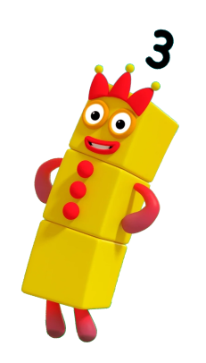 Personaje número 3 del juego Numberblocks